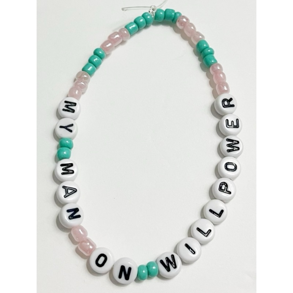 Sabrina Carpenter Beaded Friendship Bracelet - Pink My Man On Willpower